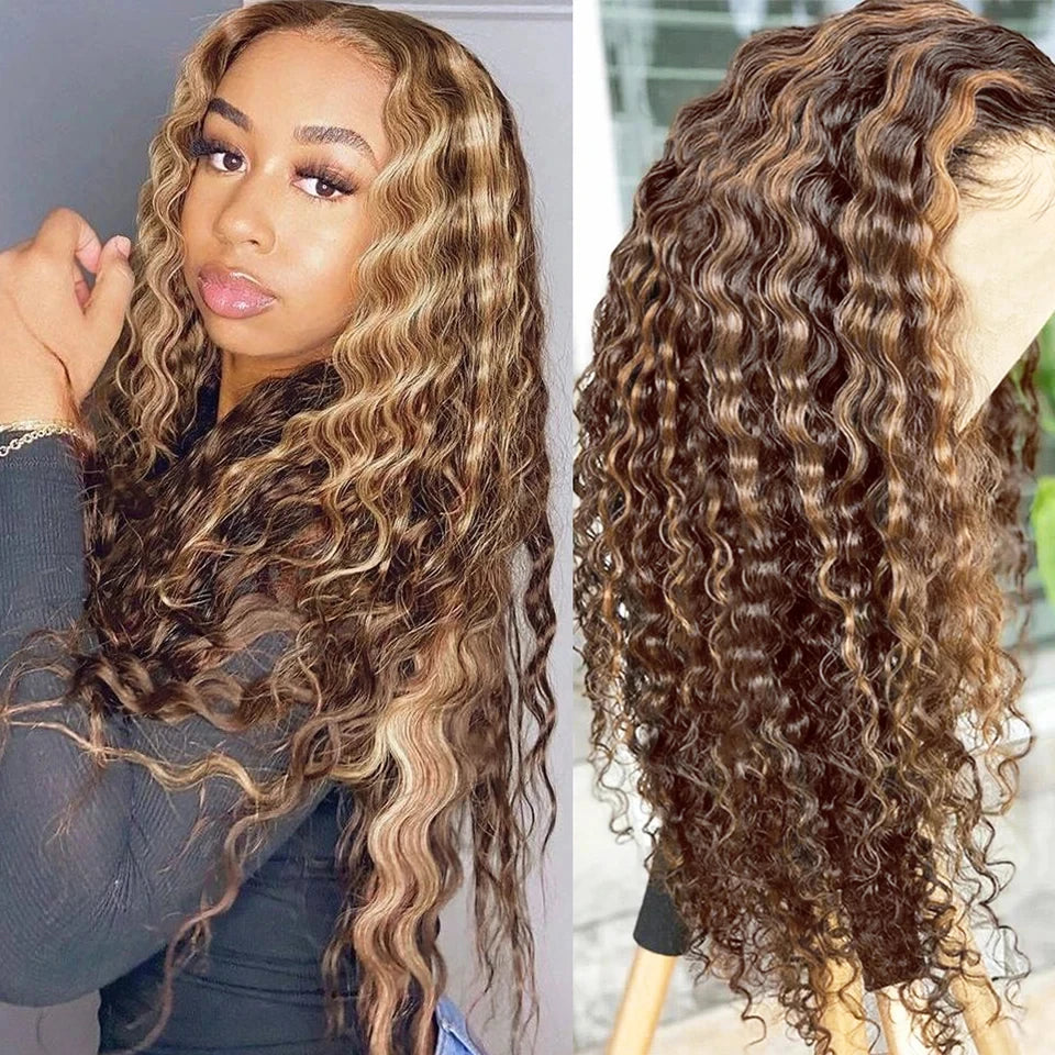 Lafino P4/27 Highlight Wig Human Hair 13x6 Hd Lace Frontal Wig 13x6 Deep Wave Wigs Curly Wigs Water Wave Human Hair Brazilian