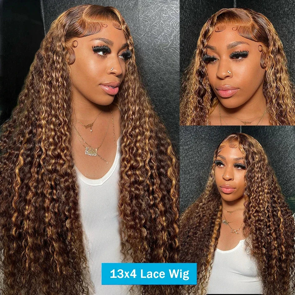Lafino P4/27 Highlight Wig Human Hair 13x6 Hd Lace Frontal Wig 13x6 Deep Wave Wigs Curly Wigs Water Wave Human Hair Brazilian