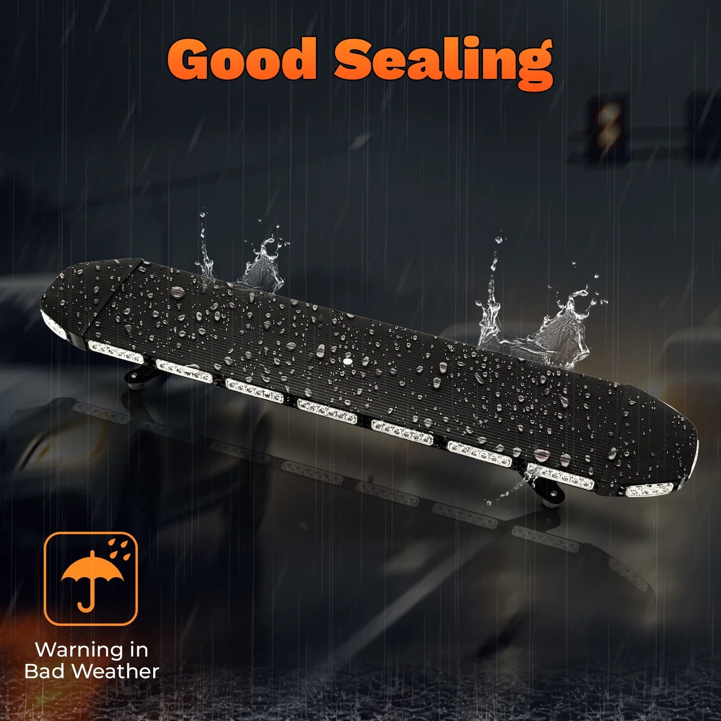 Safety Flashing LED Amber Emergency Light, Bar 47'' Strobe Beacon Warn Truck Waterproof for Construction Vehicles Tow Snow Plows