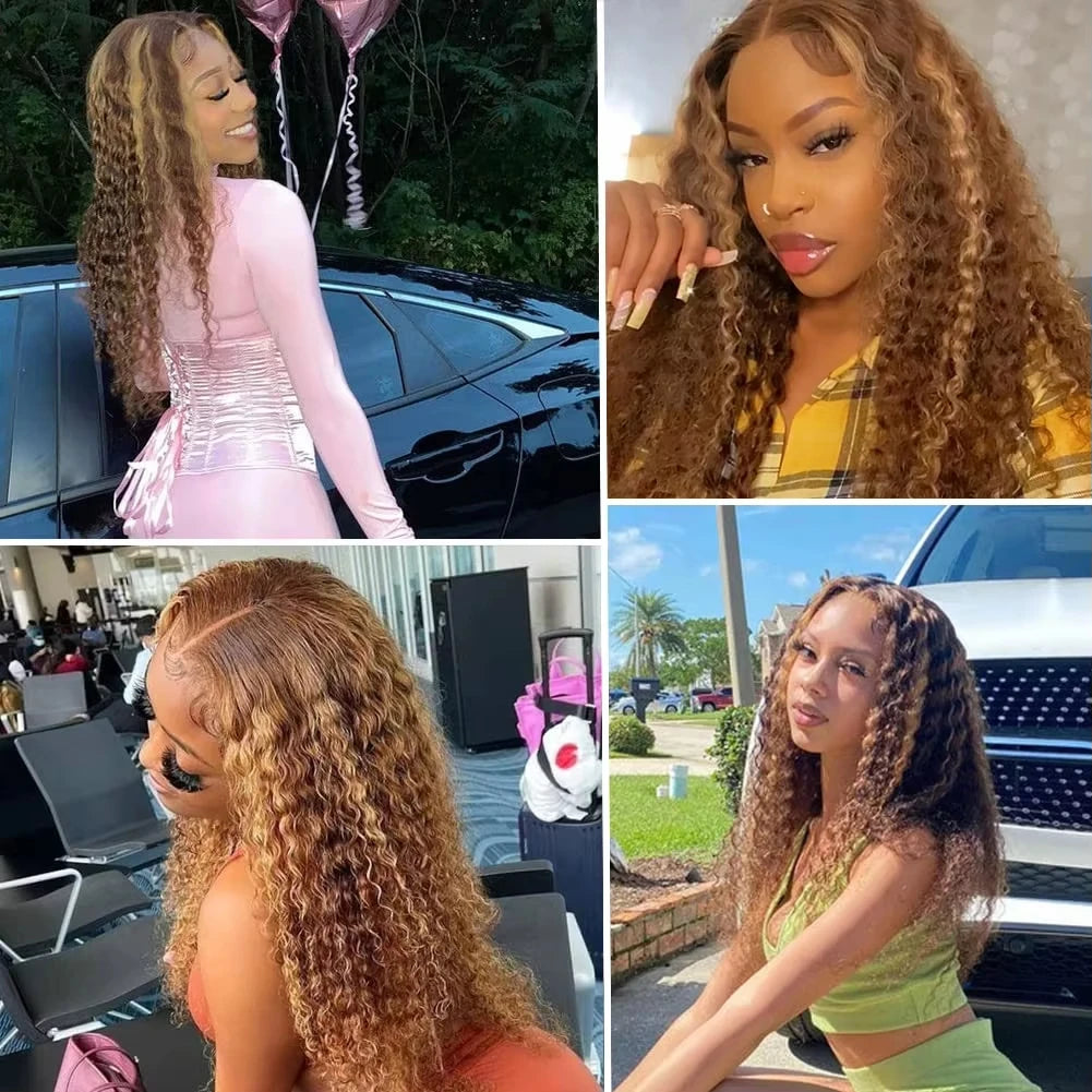 Lafino P4/27 Highlight Wig Human Hair 13x6 Hd Lace Frontal Wig 13x6 Deep Wave Wigs Curly Wigs Water Wave Human Hair Brazilian