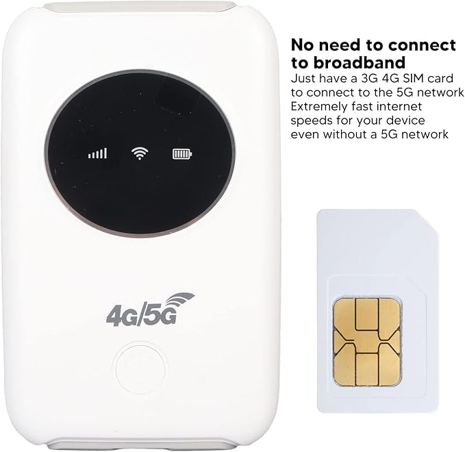 4G LTE Mobile Hotspot, Unlocked 5G Hotspot Device, 300Mbps Mobile Router Built in 3200MAh Battery, Supports 10 Devices, for Party, Travel, Business Trip, Work, Outdoor Live